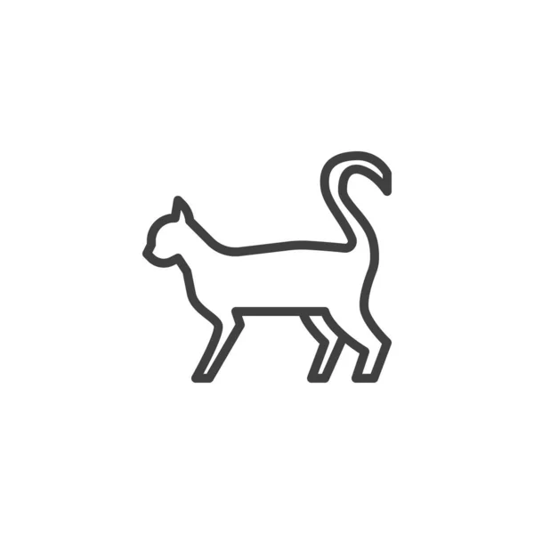 Ícone de linha de gato selvagem — Vetor de Stock