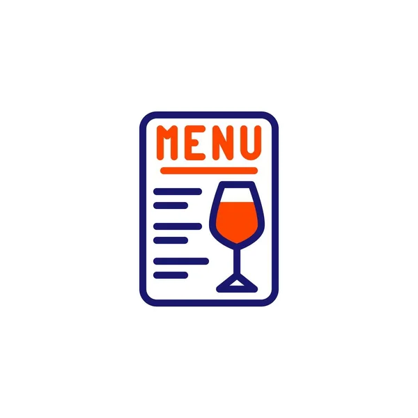 Icona linea menu vini — Vettoriale Stock
