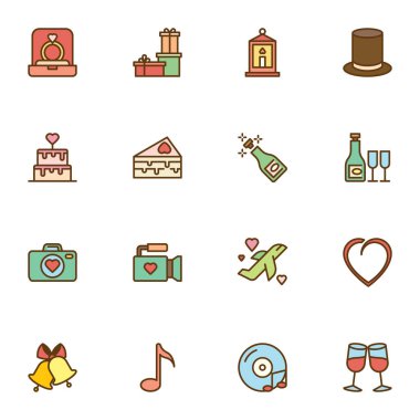 Düğün partisi ana hatları simgelerle doldurdu