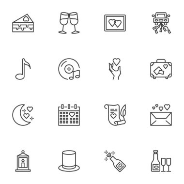 Düğün partisi simgeleri ayarlandı