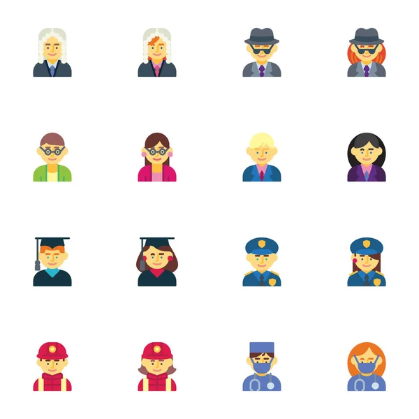 People profession collection, flat icons set