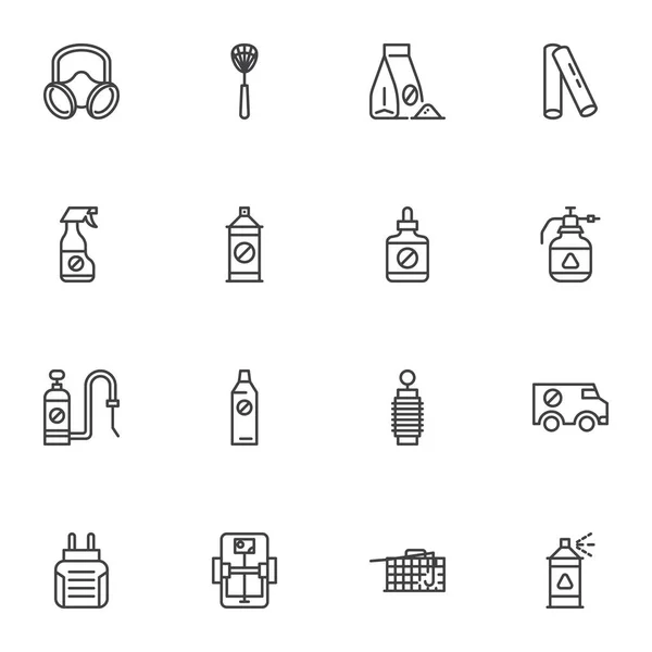 Conjunto de iconos de línea de control de plagas — Archivo Imágenes Vectoriales