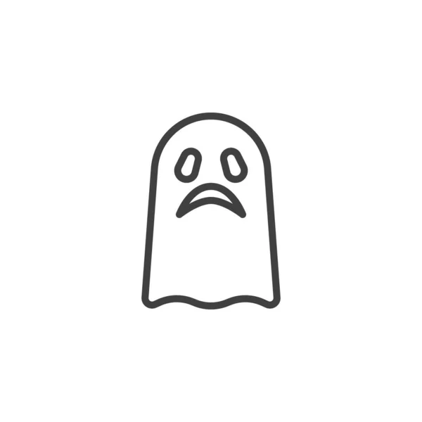 Icona Della Linea Fantasma Halloween Segno Stile Lineare Concetto Mobile — Vettoriale Stock