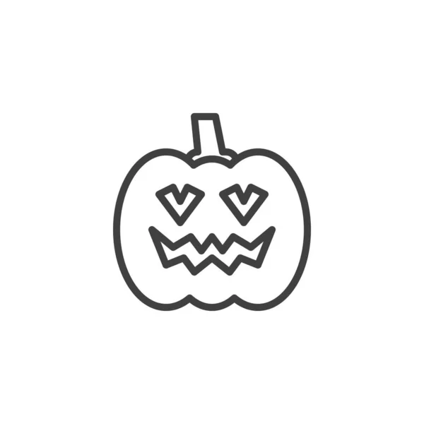 Happy Halloween Kürbis Linie Symbol Lineares Stilschild Für Mobiles Konzept — Stockvektor