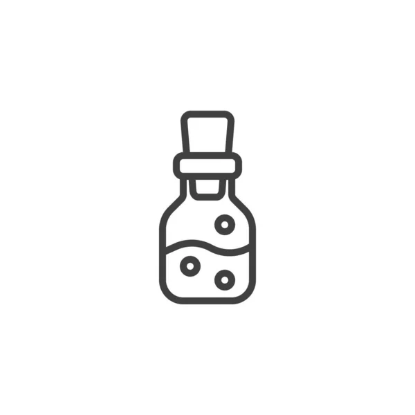 毒ボトルラインのアイコン モバイルコンセプトとウェブデザインのためのリニアスタイルのサイン 薬瓶の輪郭ベクトルアイコン シンボル ロゴイラスト ベクトルグラフィックス — ストックベクタ