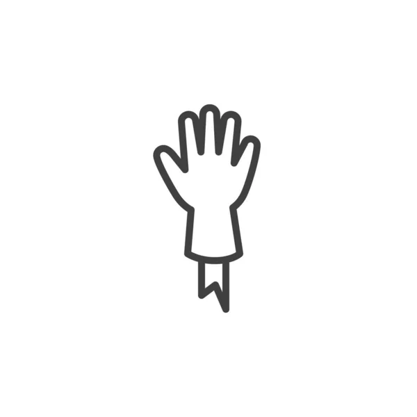 僵尸手线图标 移动概念和网页设计的线性风格标志 锯齿形手绘矢量图标 标识插图 矢量图形 — 图库矢量图片