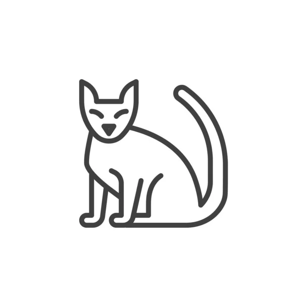 Icono Línea Gato Halloween Signo Estilo Lineal Para Concepto Móvil — Vector de stock