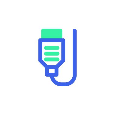 USB kablo hattı simgesi. Mobil konsept ve web tasarımı için doğrusal biçim işareti. Bilgisayar kablosu vektör simgesi. Sembol, logo çizimi. Vektör grafikleri