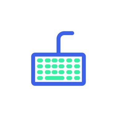 PC klavye satırı simgesi. Mobil konsept ve web tasarımı için doğrusal biçim işareti. Bilgisayar klavyesi ana hatlı vektör simgesi. Sembol, logo çizimi. Vektör grafikleri