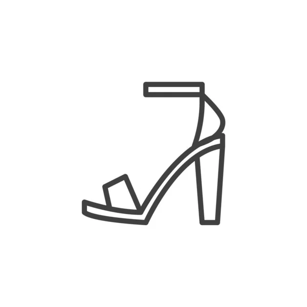 High Heel Shoes Line Icon Linear Style Sign Mobile Concept — Stock Vector