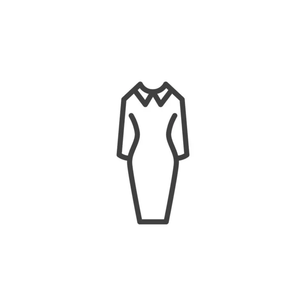 Mujer Negocios Vestido Icono Línea Signo Estilo Lineal Para Concepto — Vector de stock