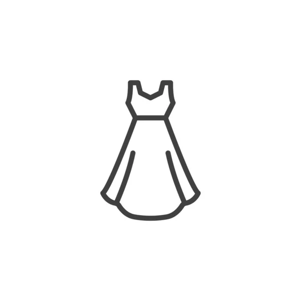 이브닝 드레스 아이콘 모바일 컨셉과 디자인을 스타일 아이콘 그래픽 — 스톡 벡터