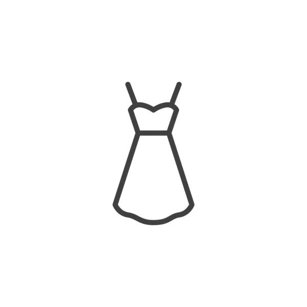 Icono Línea Vestido Mujer Signo Estilo Lineal Para Concepto Móvil — Vector de stock