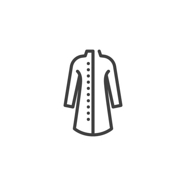 Элегантное Пальто Иконкой Линии Кнопок Знак Стиля Мобильной Концепции Веб — стоковый вектор