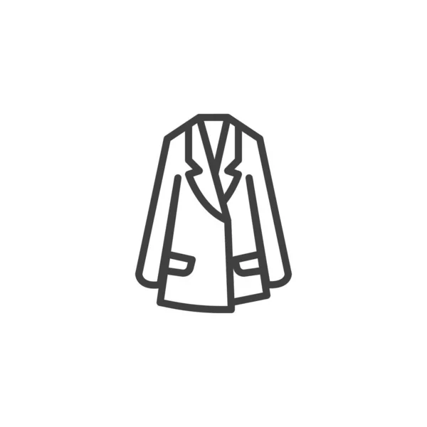 Donna Trench Coat Icona Della Linea Segno Stile Lineare Concetto — Vettoriale Stock