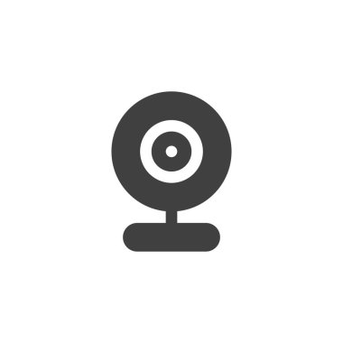 Web kamera vektör simgesi. Mobil konsept ve web tasarımı için düz tabela. Webcam sembol simgesi. Sembol, logo çizimi. Vektör grafikleri