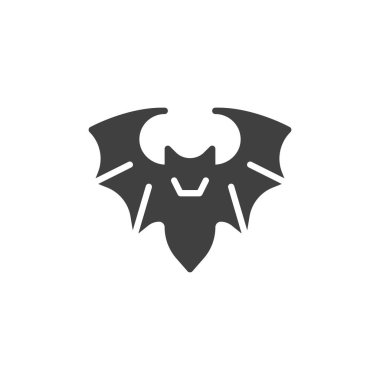 Uçan yarasa vektör simgesi. Mobil konsept ve web tasarımı için düz tabela. Cadılar Bayramı yarasa sembolü. Sembol, logo çizimi. Vektör grafikleri