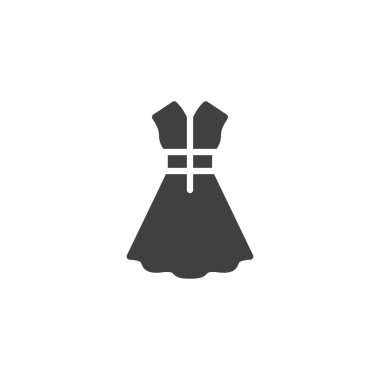 Kolsuz elbise vektör simgesi. Mobil konsept ve web tasarımı için düz tabela. Kadın yazlık elbise sembolü. Sembol, logo çizimi. Vektör grafikleri