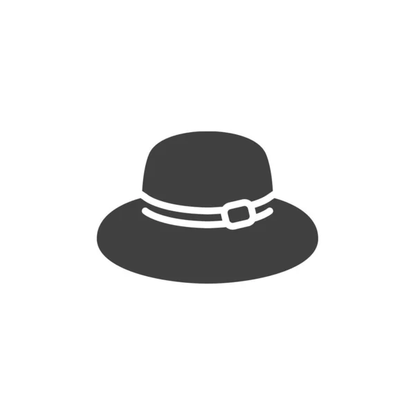 Κομψό Γυναικείο Καπέλο Διάνυσμα Εικονίδιο Γεμισμένο Επίπεδο Σήμα Για Την — Διανυσματικό Αρχείο