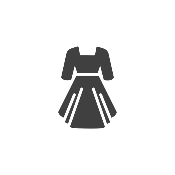 Elegante Mujer Vestido Icono Vector Signo Plano Lleno Para Concepto — Vector de stock