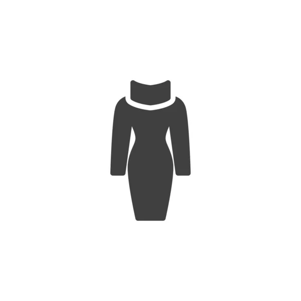 Vestido Mujer Con Icono Vector Cuello Signo Plano Lleno Para — Archivo Imágenes Vectoriales