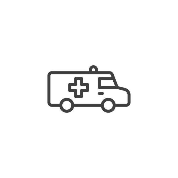 Ambulance car line icon — Stock Vector