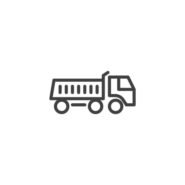 Dump truck lijn pictogram — Stockvector