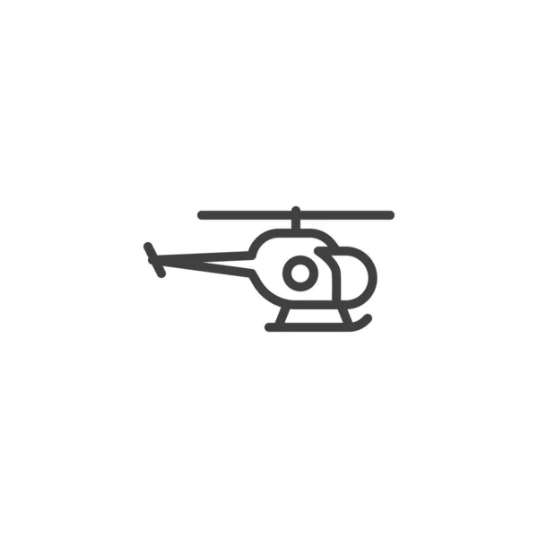 Ícone de linha de helicóptero — Vetor de Stock