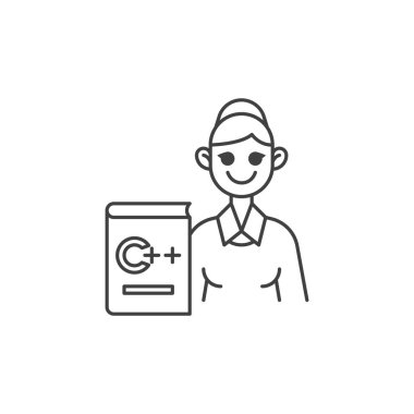 Bilgisayar programcısı öğretmen satırı simgesi