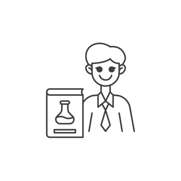 Chemistry teacher line icon — Stock Vector