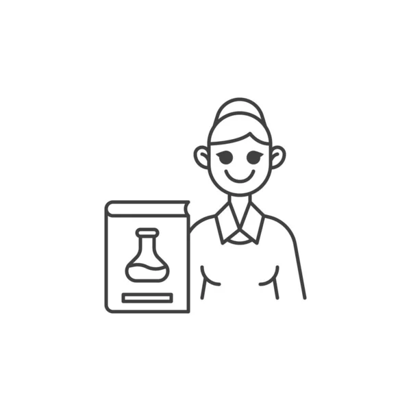 Chemistry teacher line icon — Stock Vector