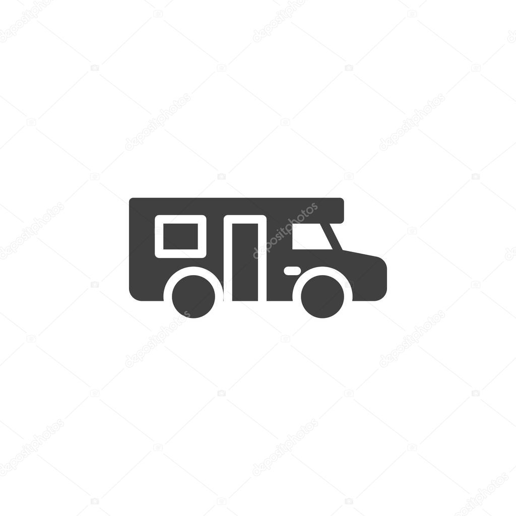 Camper trailer vector icon