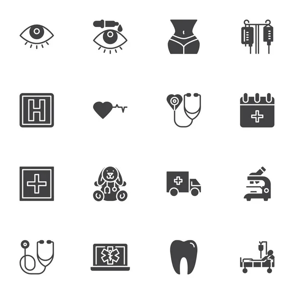 Conjunto de ícones vetoriais médicos — Vetor de Stock