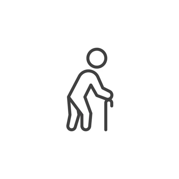 Person with stick line icon