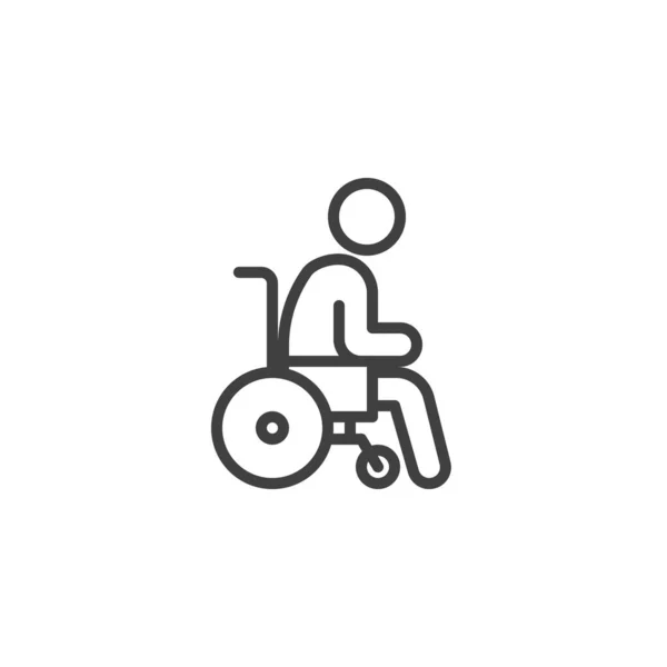Icono de línea de persona discapacitada — Vector de stock