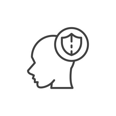 Kalkan çizgisi simgesi olan insan kafası