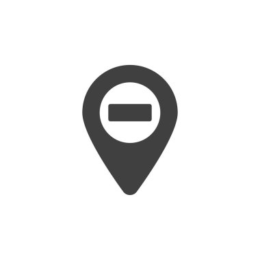 Eksi işaret vektörü simgesi ile harita işaretleyicisi