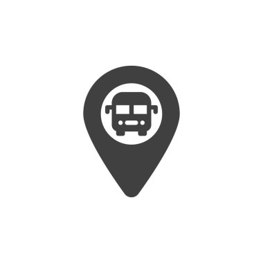 Otobüs durağı konumu pin vektörü simgesi