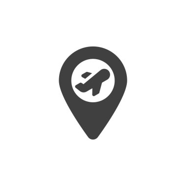 Havaalanı konumu pin vektör simgesi