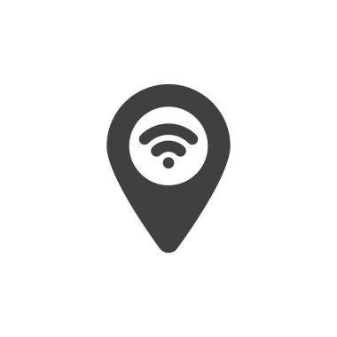 Wifi bölgesi konumu pin vektör simgesi