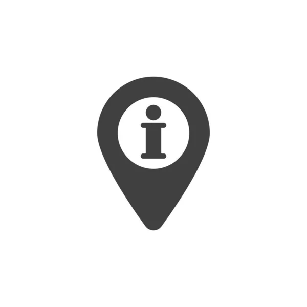 Puntero de mapa con icono de vector de información — Vector de stock