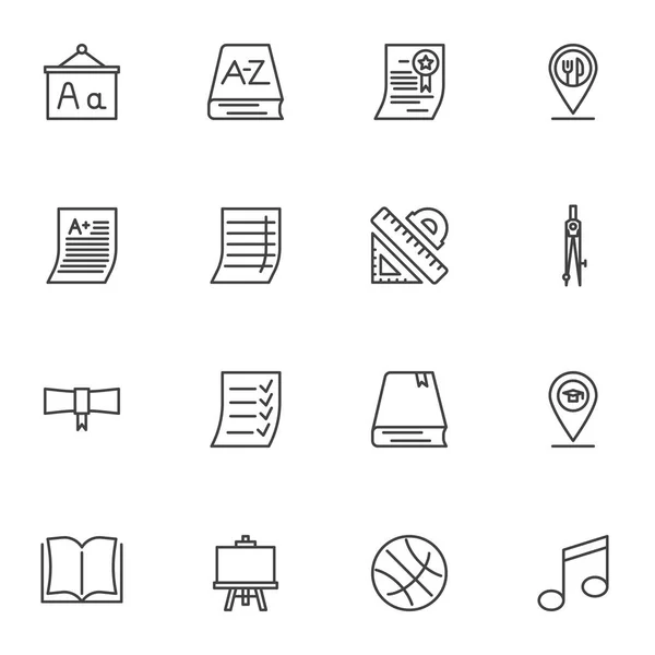 Ensemble d'icônes de ligne d'éducation — Image vectorielle
