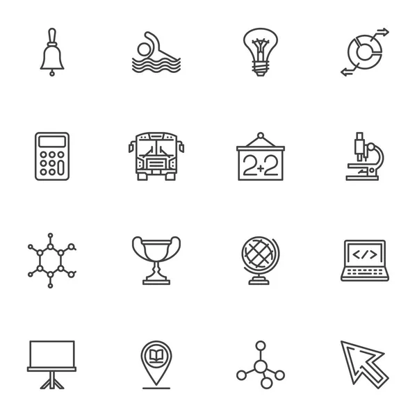 Conjunto de iconos de línea de educación y conocimiento — Vector de stock