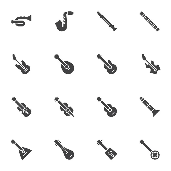 Ensemble d'icônes vectorielles instrument de musique — Image vectorielle