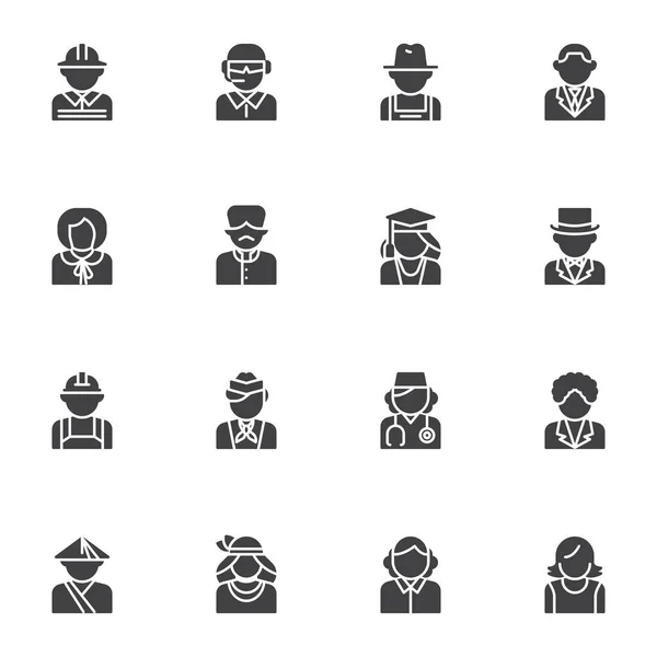 Gente avatares vector iconos conjunto — Archivo Imágenes Vectoriales