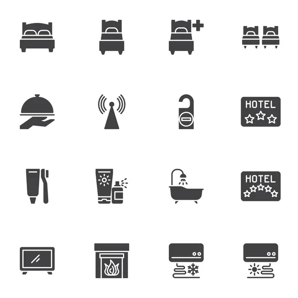 Conjunto de iconos vectoriales de servicio hotel — Vector de stock