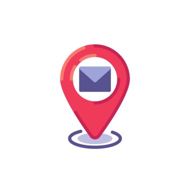 Posta konumu pin düz simgesi