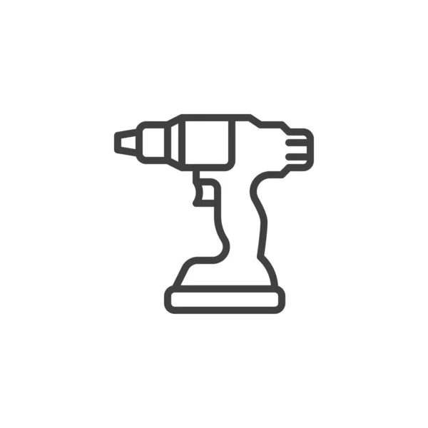 Electric screwdriver line icon — Stock Vector