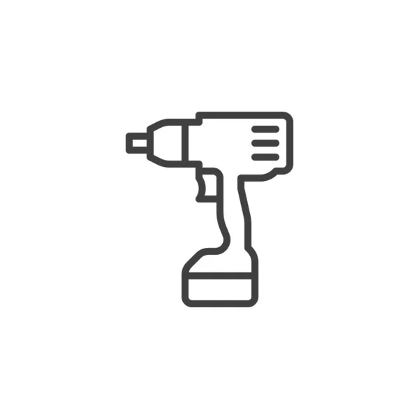 Icono de línea de perforación inalámbrica — Vector de stock