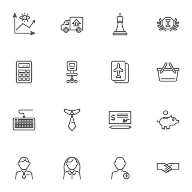 Ofis iş hattı simgeleri ayarlandı